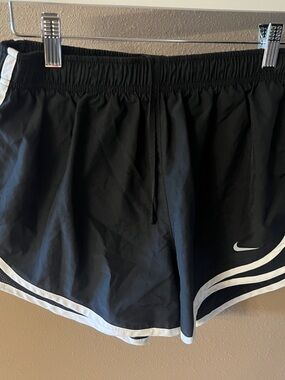 Nike Women's Black Running Shorts with White Piping